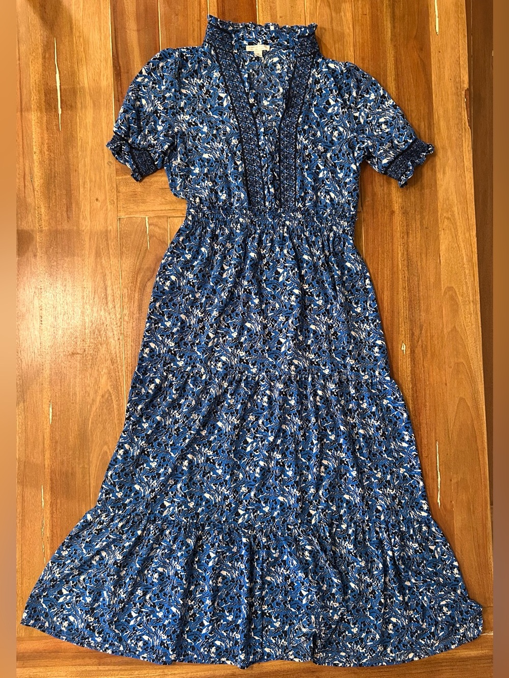 LONDON STYLE COLLECTION Blue Floral Maxi Dress - 10
